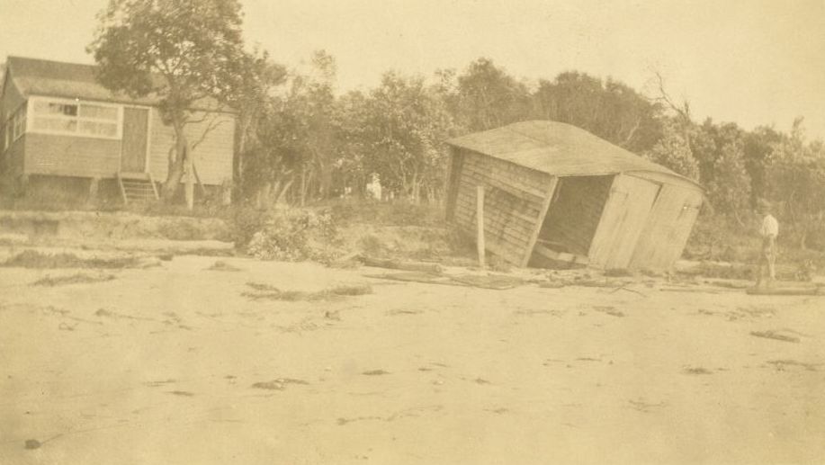 The Harrison house and garage on the foreshore at Beachmere