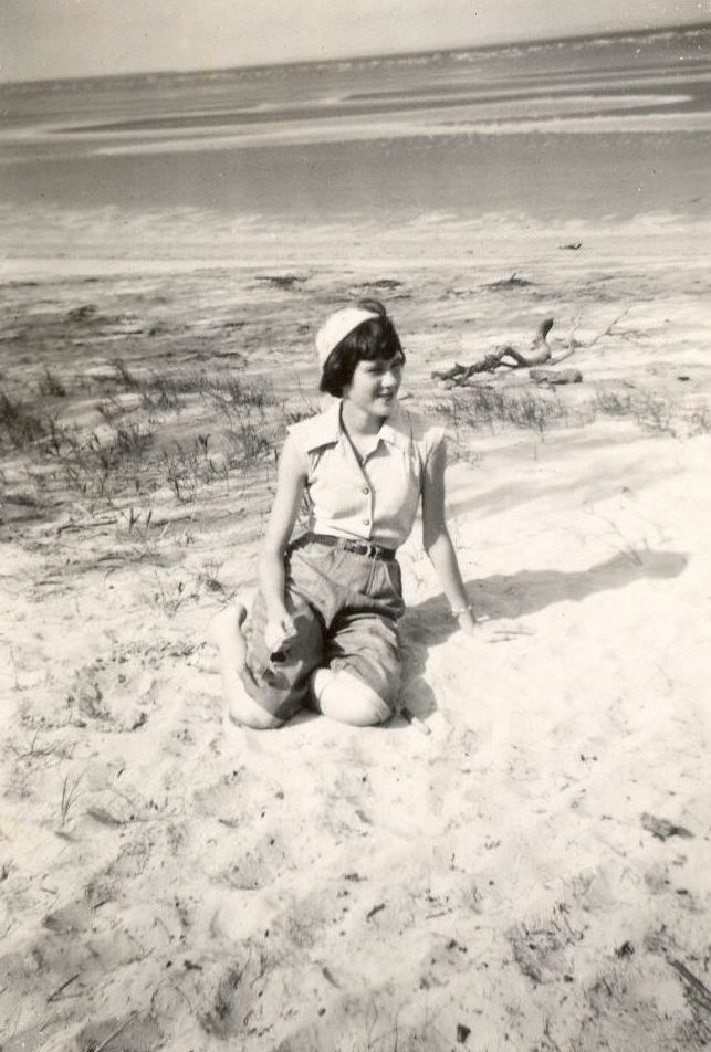 Wendy Harrison (now Cooper) at Beachmere in 1954