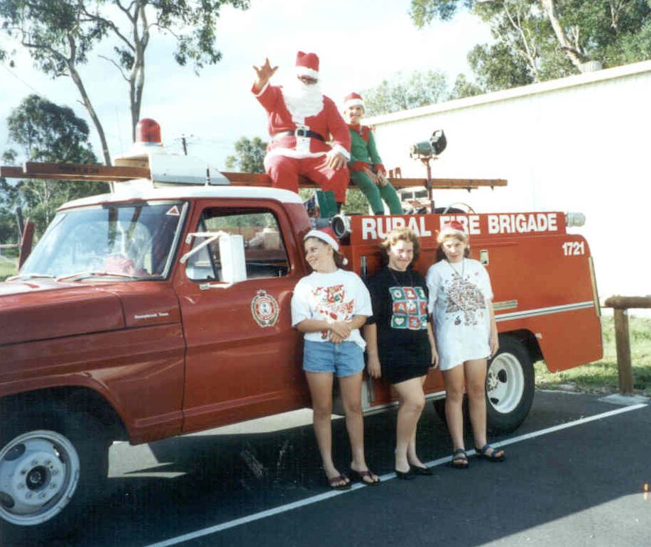 Santa Claus on the back of the Rural Fire Brigade truck