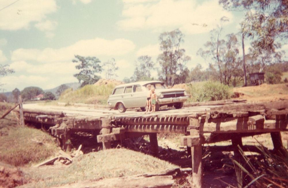 The old Wararba Creek bridge in the early 1960s