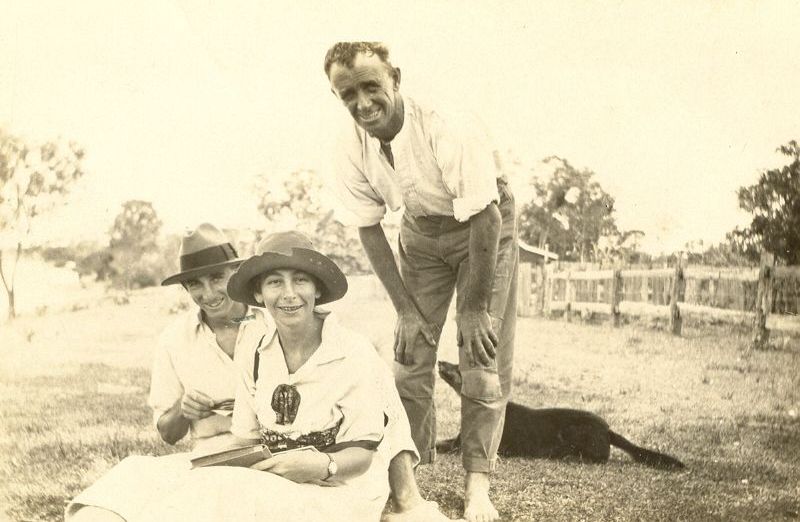 John (Jack) Tucker, Madge Tucker and David Tucker on the foreshore at Deception Bay