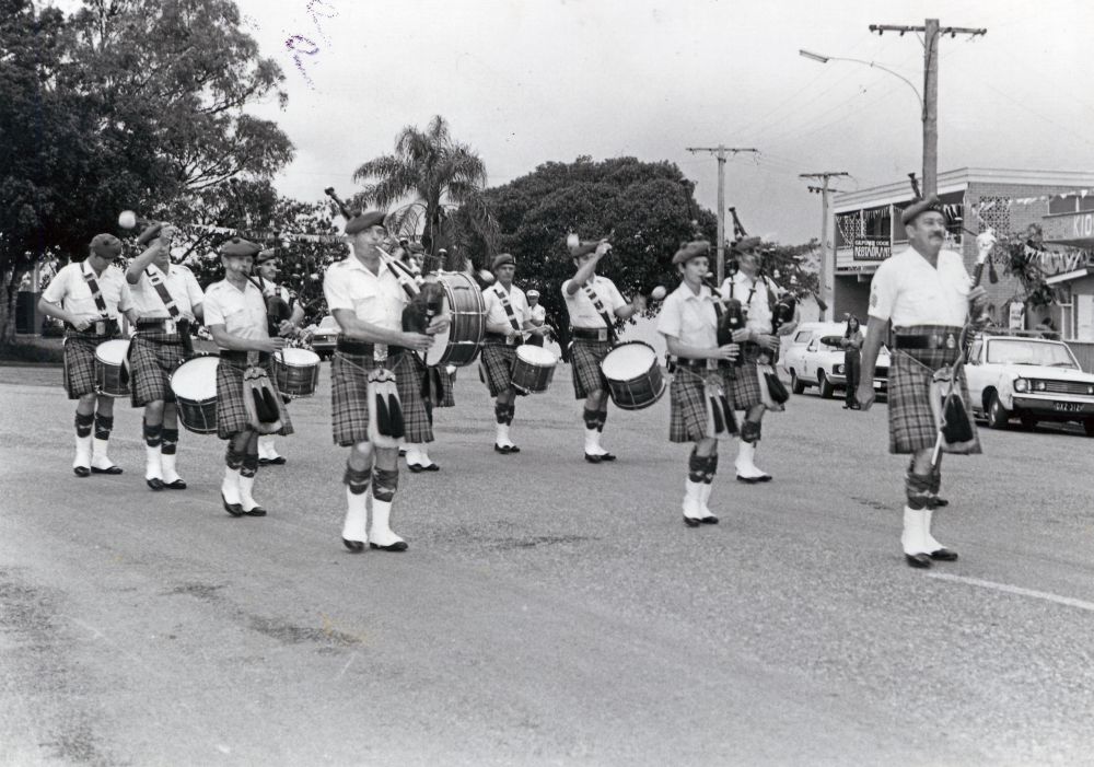 Scottish Band participating in Parade at Deception Bay
