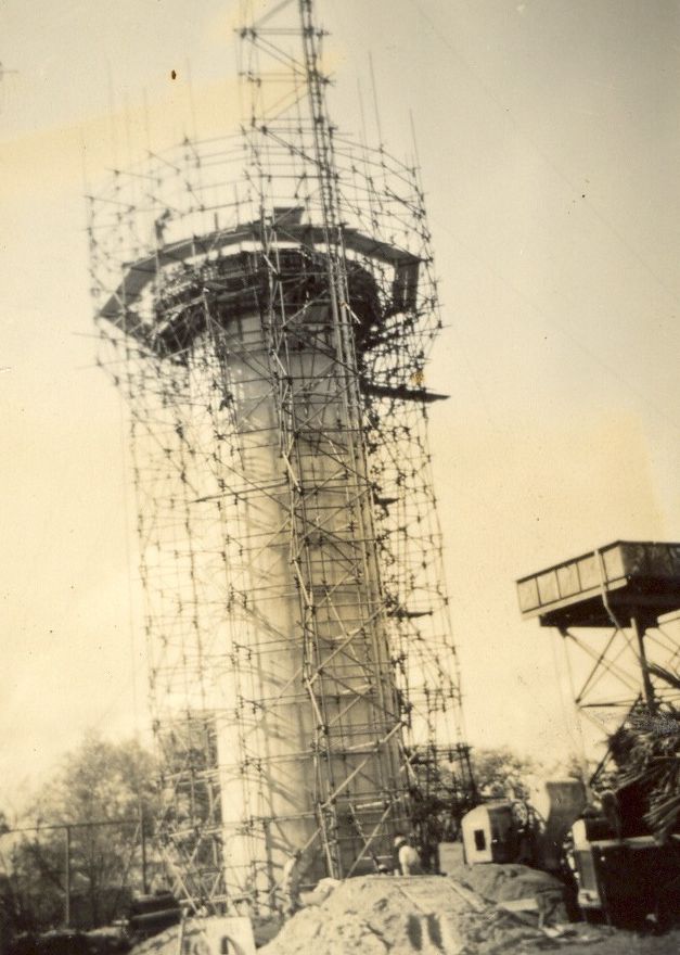 The water tower in King Street under construction in 1959