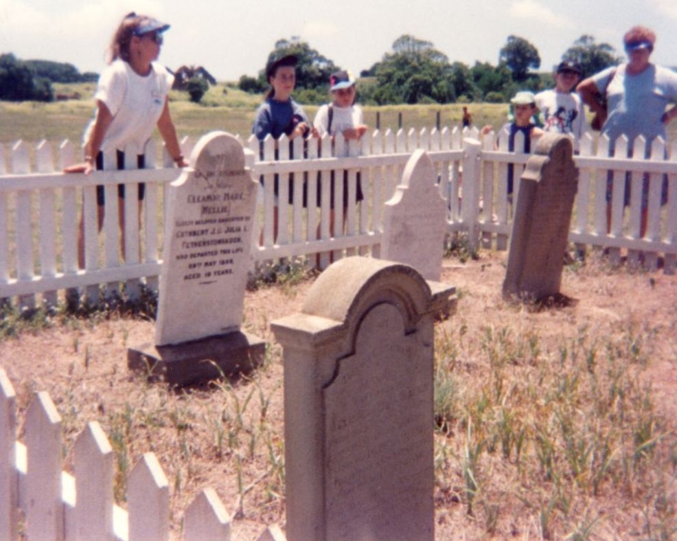 Officers' and families' graves on St Helena Island