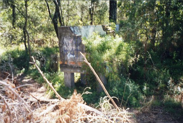 Remains of marine fish house / aquarium on Bribie Island, ca. 1962
