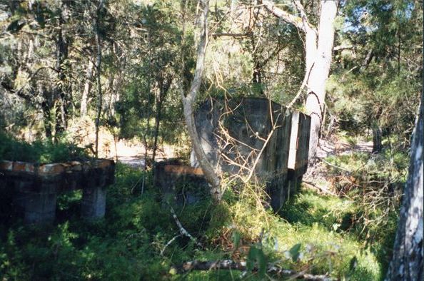 Remains of marine fish house / aquarium on Bribie Island, ca. 1962