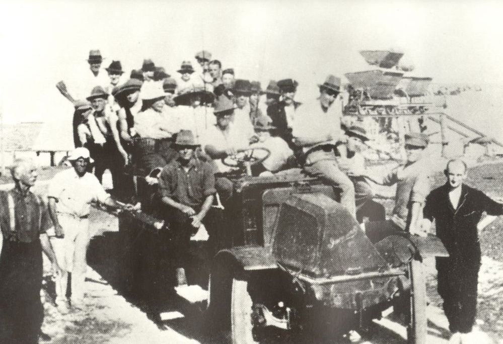 The first truck to drive across Bribie Island, ca. 1920