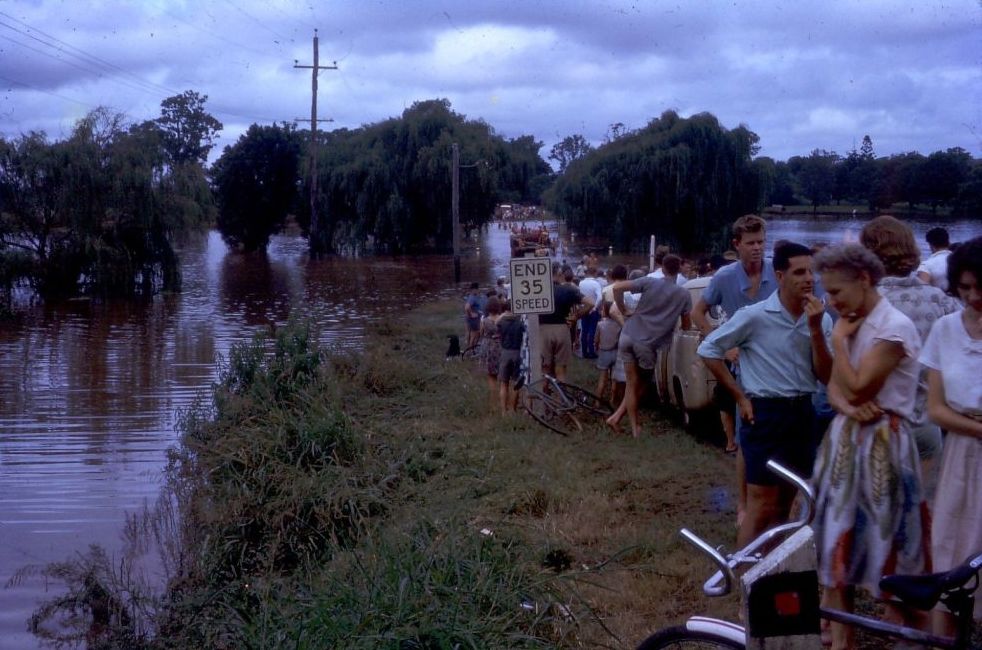 The Caboolture River in flood in March 1963