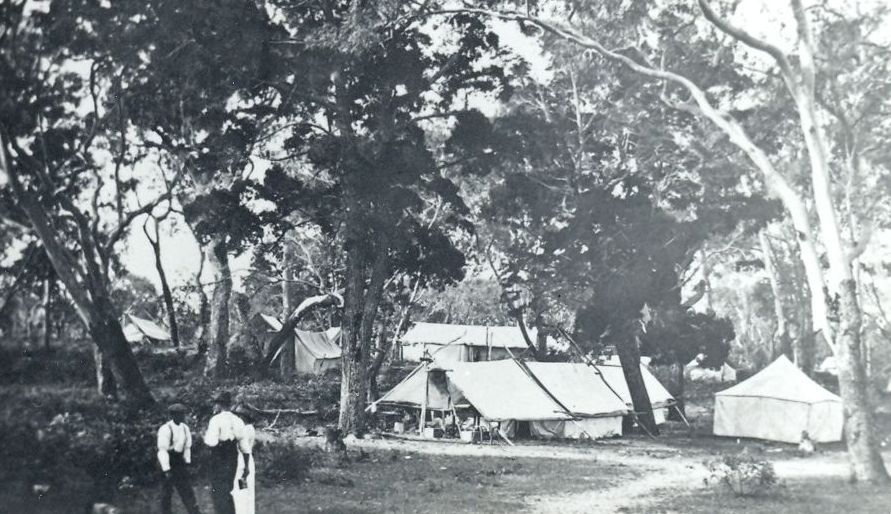 Campers on Bribie Island in 1922