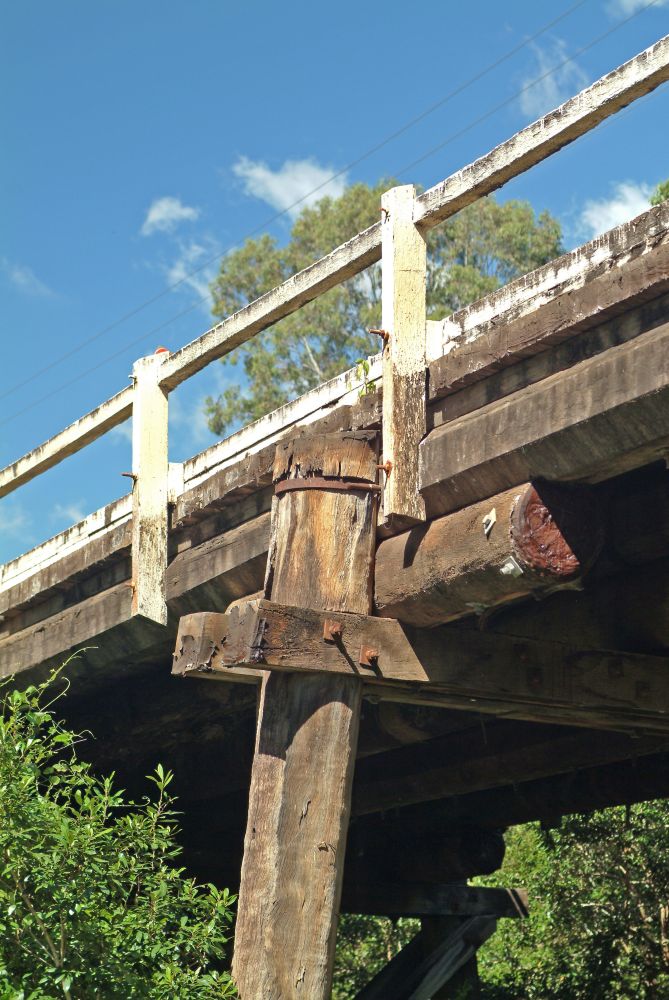 Close up view of Gregor's Creek Bridge, prior to its demolition and replacement