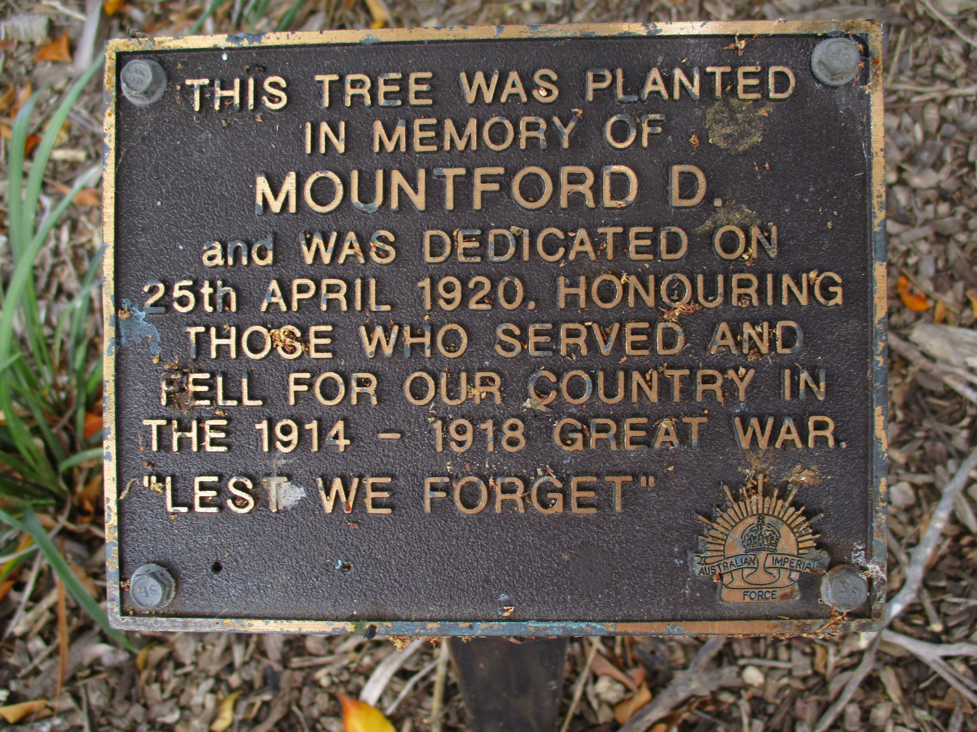 Woodford Memorial Trees - Mountford, D.