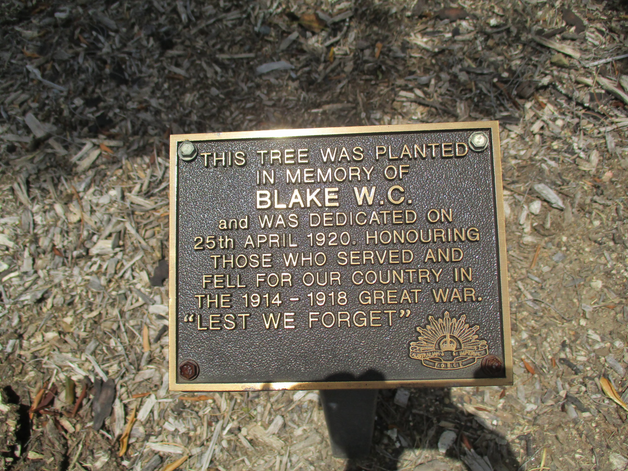 Woodford Memorial Trees - Blake, W. C.