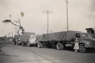 Strongs Fleet loaded with finished product outside Botany Mil