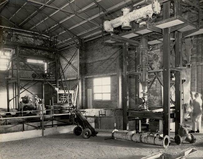 Machinery assembly inside building