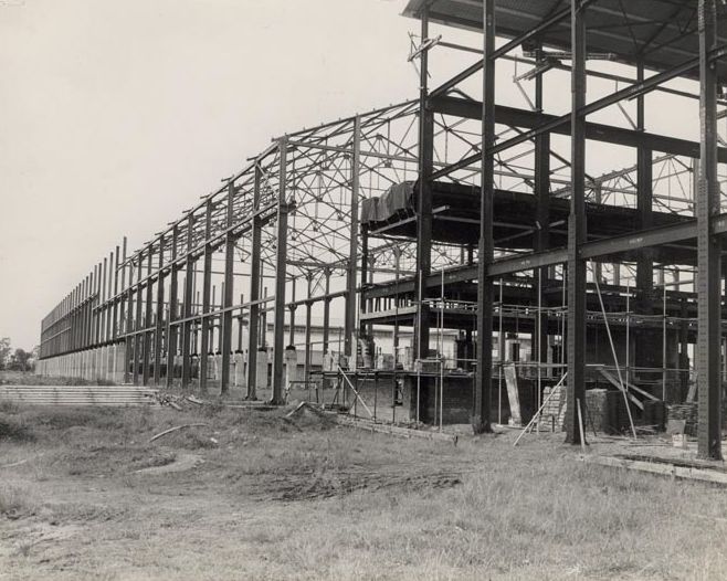 Building under construction - February 1955