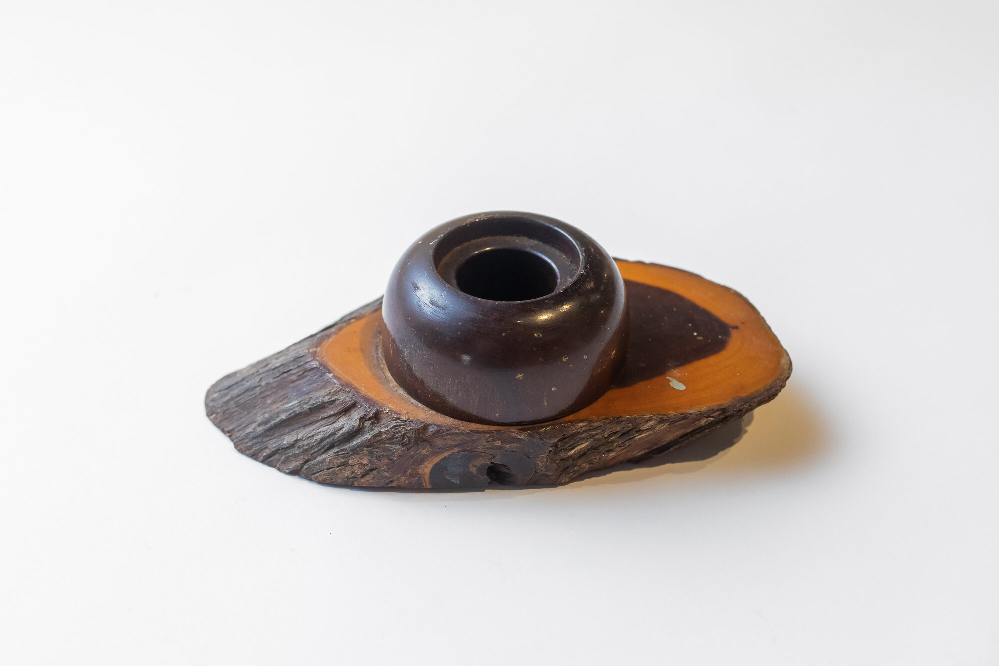 Wooden inkwell - Wood with Bakelite inner