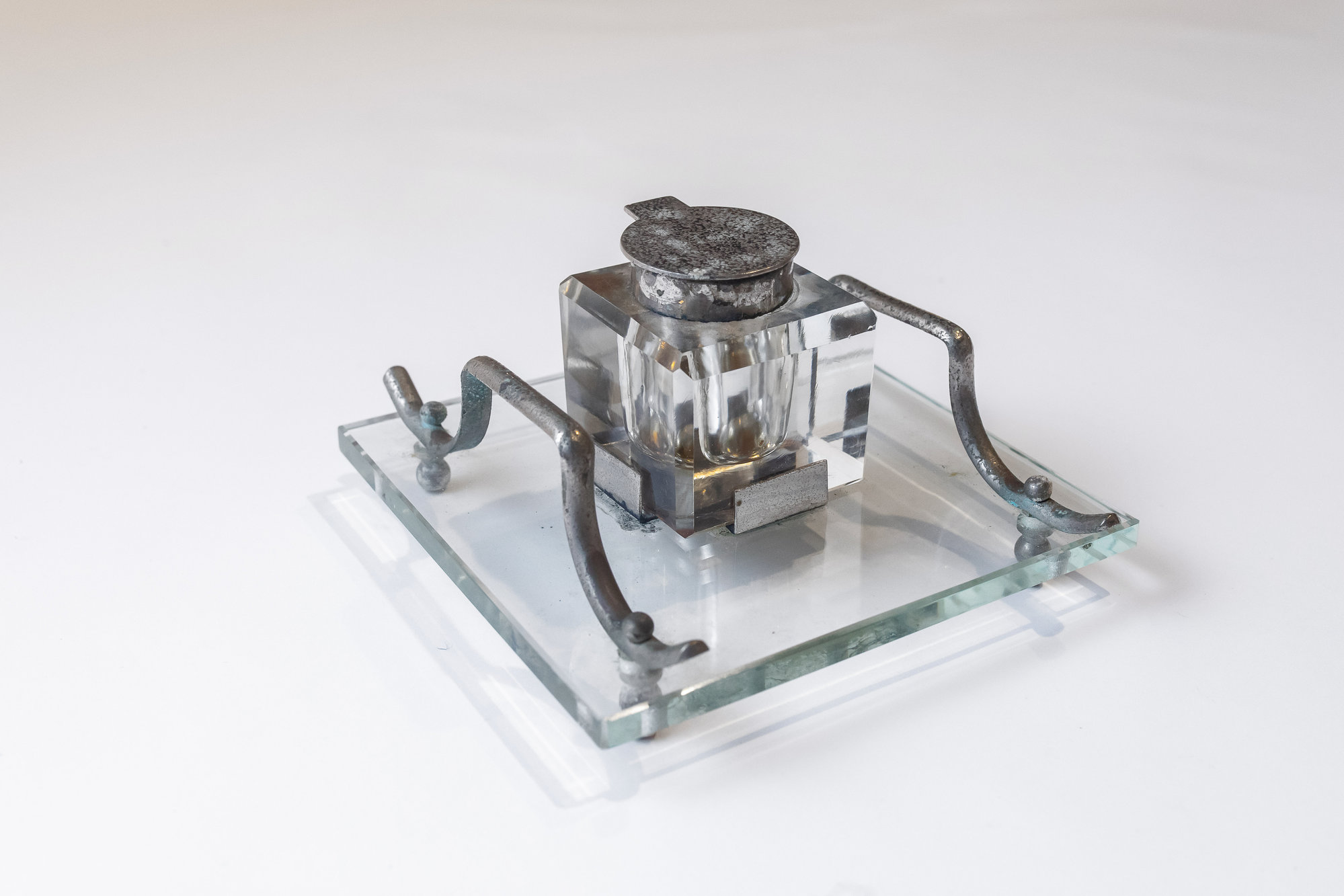 Cut glass ink stand