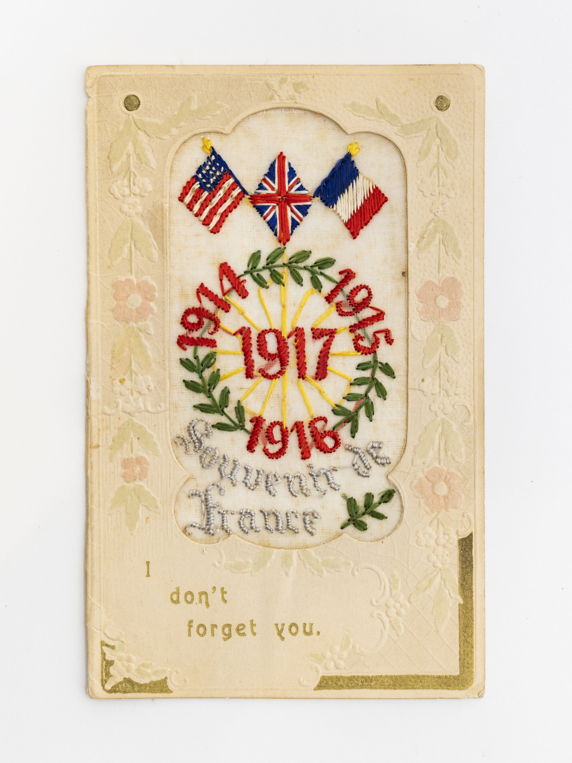 Embroidered postcard - WW1
