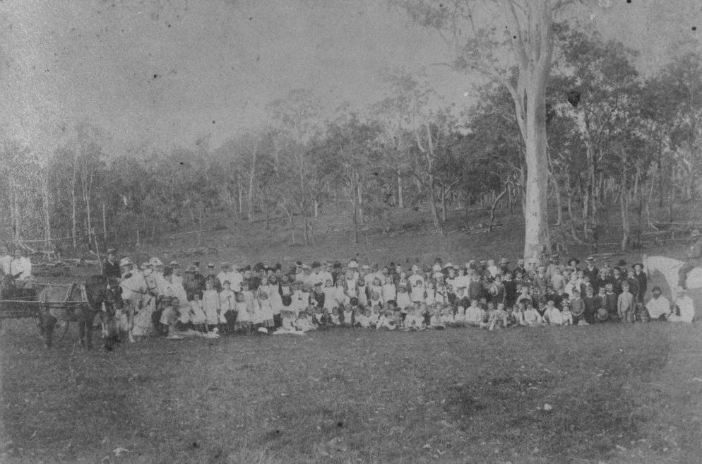 Original Arbor Day held in the North Pine State School grounds (now Petrie), 1892