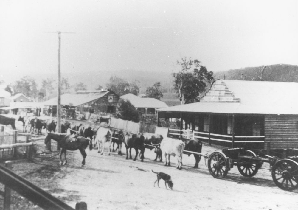 View of McKenzie Street Dayboro, about 1920