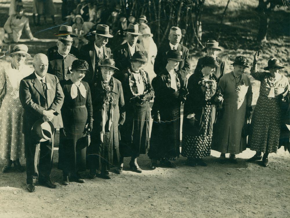Group of former students at the Diamond Jubilee celebrations, Albany Creek State School, 1935