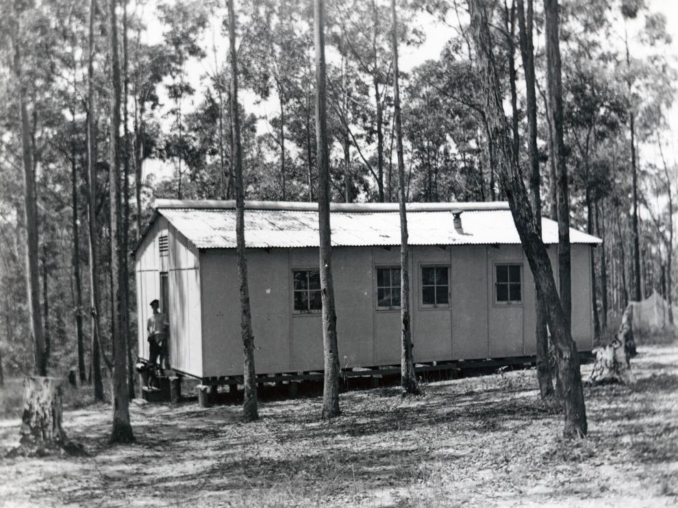 Hut used as an officers' mess by members of the 1st Cavalry Division, United States Army