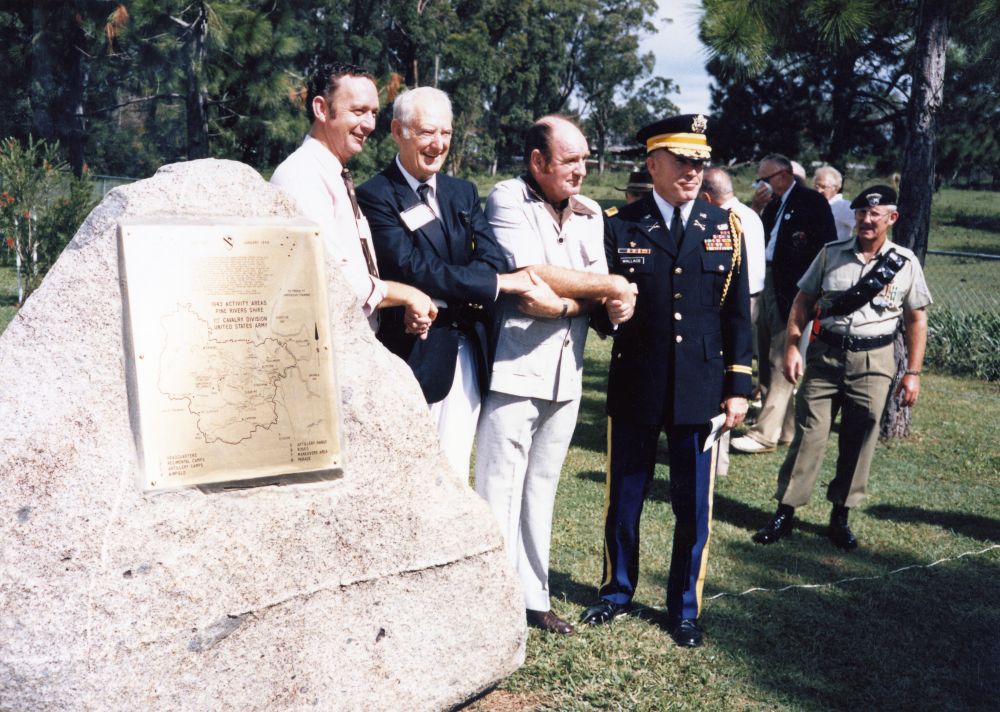 A visit by ex-servicemen who were members of the United States 1st Cavalry Division, 1988