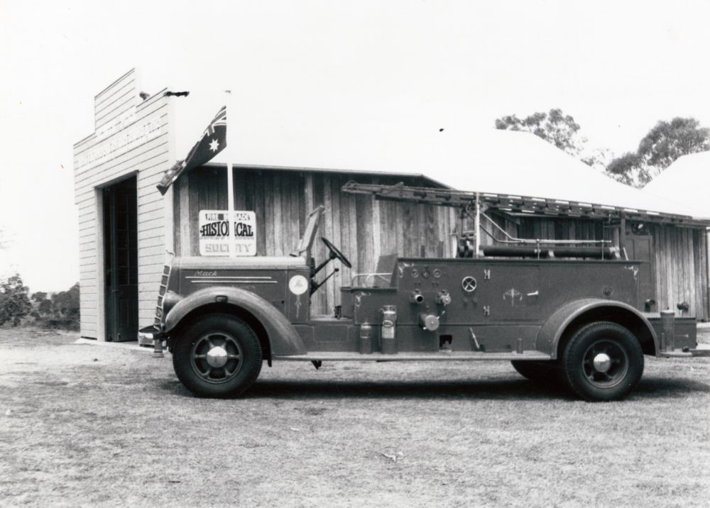 Fire engine at the headquarters of the Fire Brigade Historical Society at the North Pine Country Park