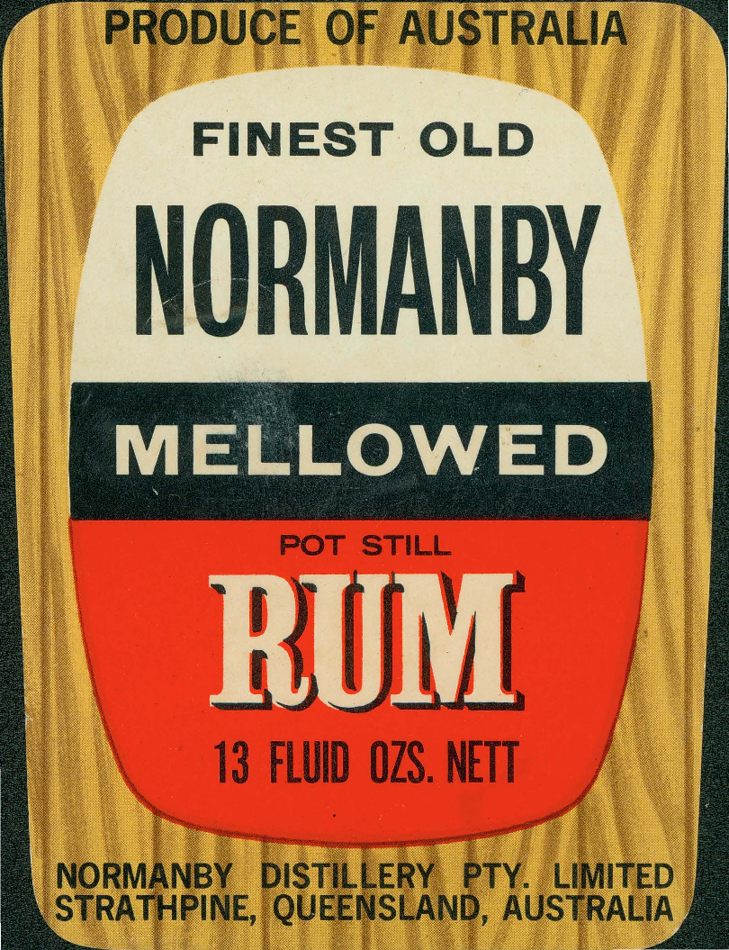 Label from a rum bottle produced at the Normanby Distillery, Strathpine