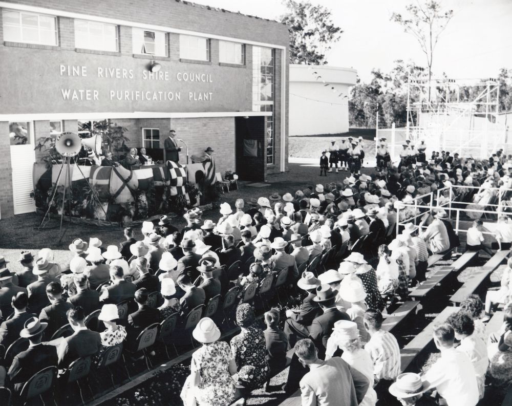 Official opening of the North Pine Water Supply Scheme at Petrie, 22 April 1961