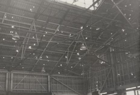 View of Mill Building Roof showing hail damage