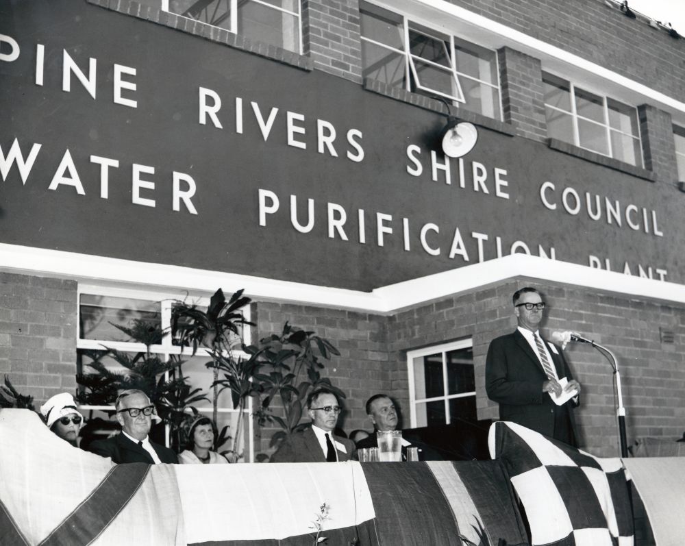 Official opening of the North Pine Water Supply Scheme at Petrie, 22 April 1961