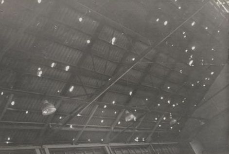 View of Mill Building Roof showing hail damage