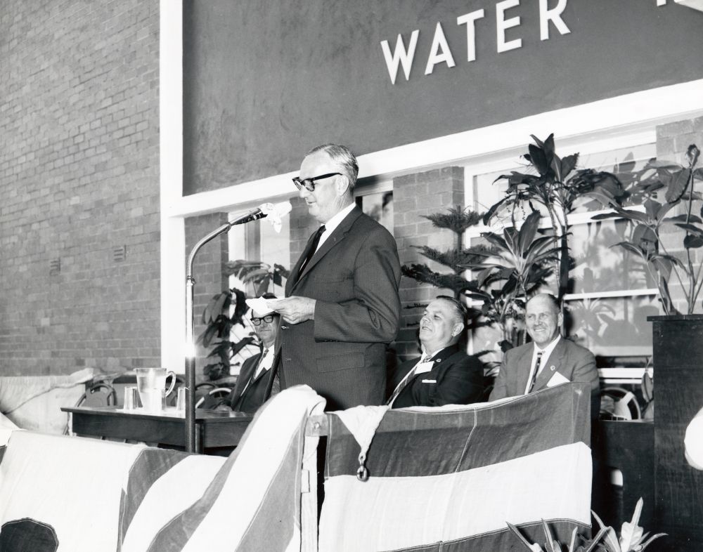 Official opening of the North Pine Water Supply Scheme at Petrie, 22 April 1961