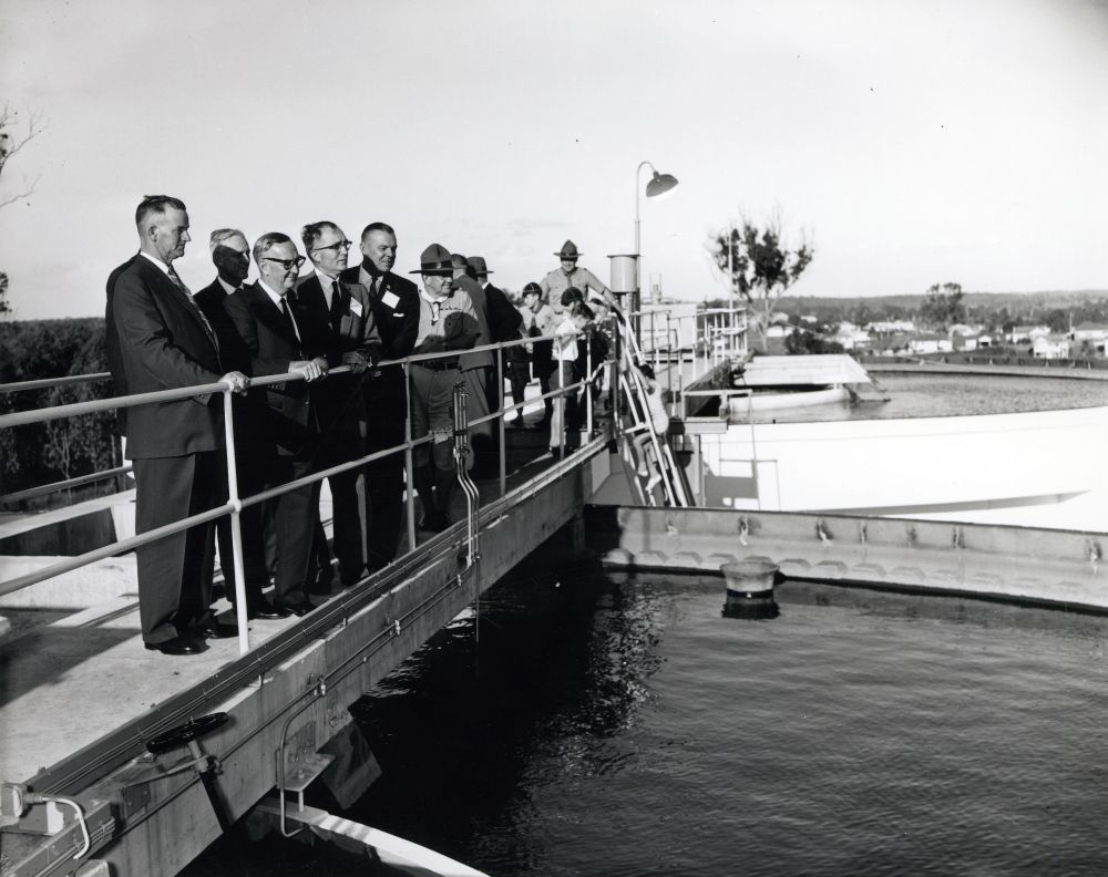 Official opening of the North Pine Water Supply Scheme at Petrie, 22 April 1961