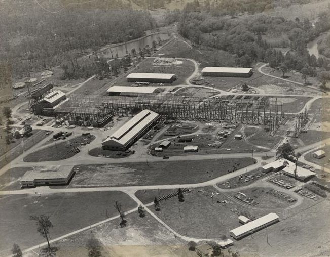 Aerial view of Mill under construction