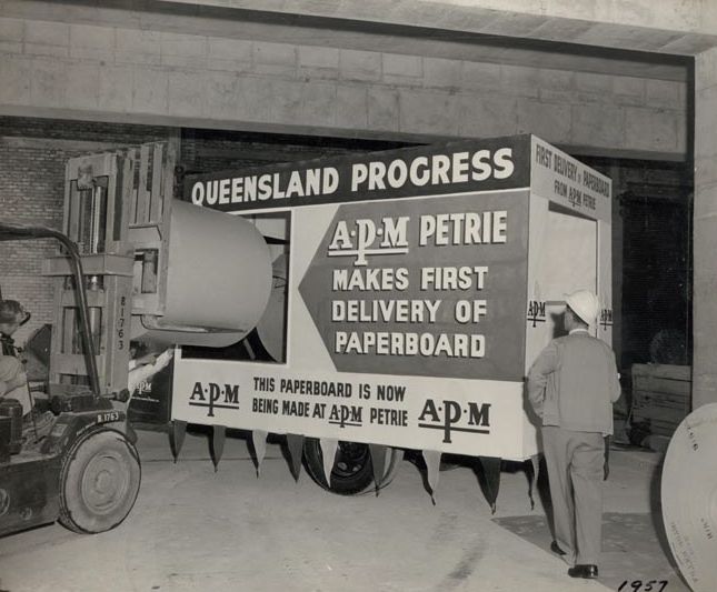 Promotion Truck marked as the First Delivery of Paperboard
