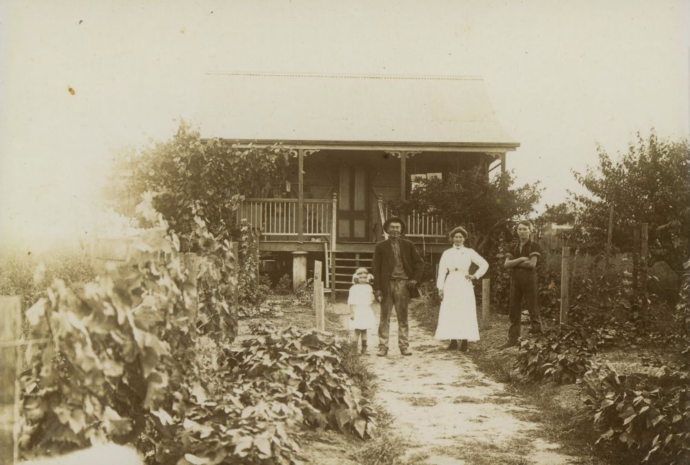 Heiner family and home, Station Street Strathpine, ca. 1920