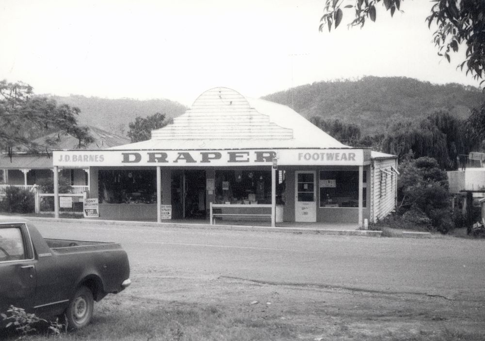 J.D. Barnes draper store and footwear store, McKenzie Street Dayboro, 1976