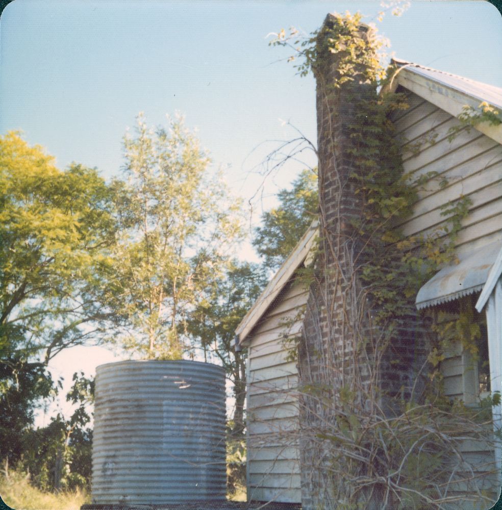 Hay Cottage at its original location at Rush Creek near Dayboro, July 1975