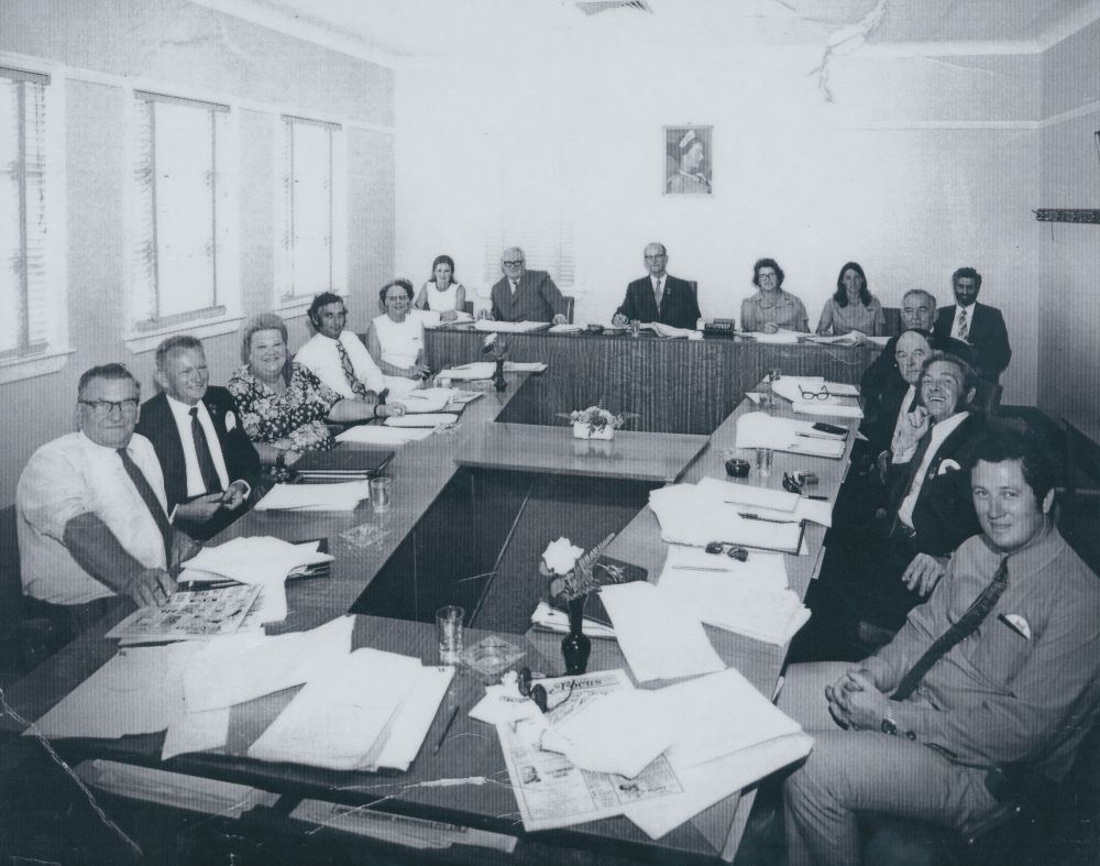 Group photograph of members of the 1970-1973 Pine Rivers Shire Council