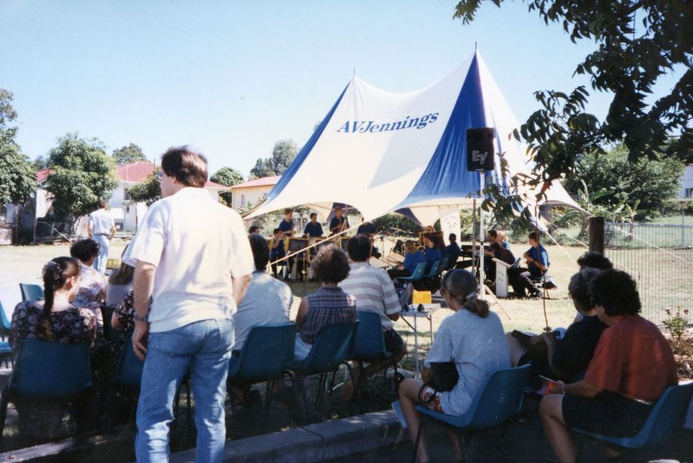 Celebrations to mark the opening of King's Cottage, 18 Dayboro Road Petrie, 4 March 1995