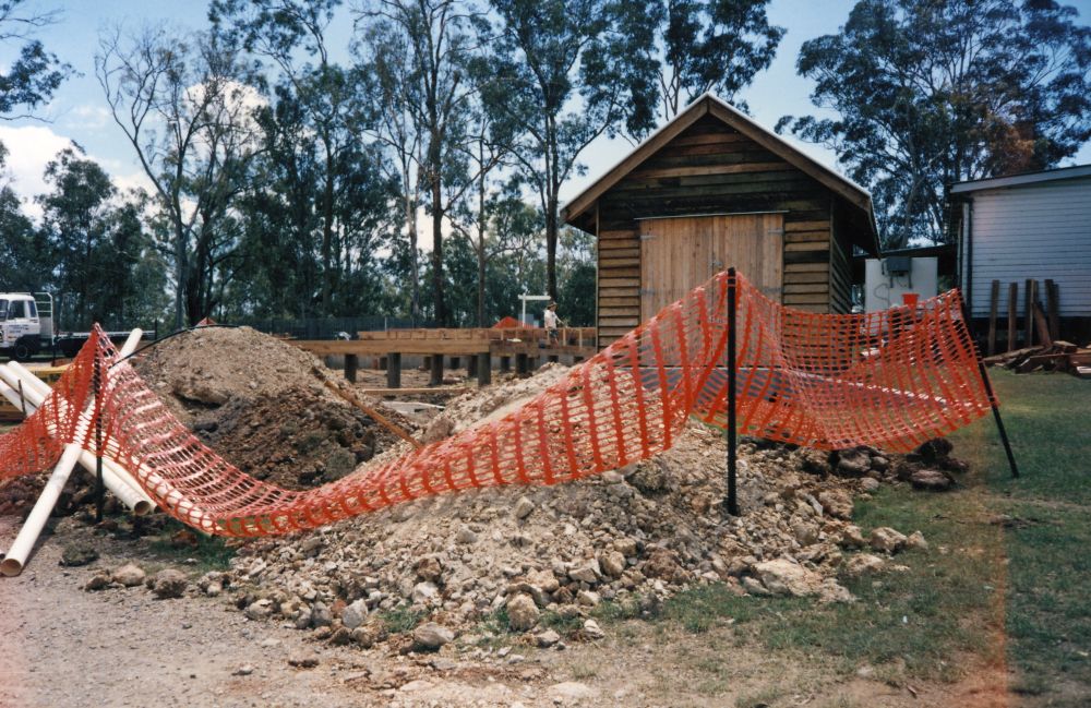 North Pine Country Park in 1995 - Construction of additions to the Bakehouse