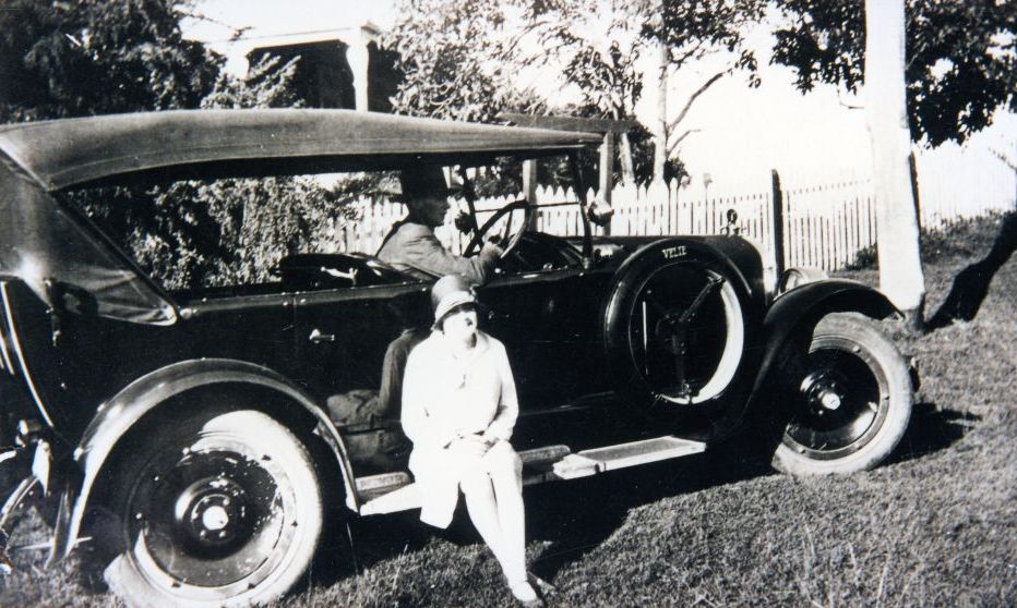 Car belonging to the England family near their farmhouse, South Pine Road Brendale