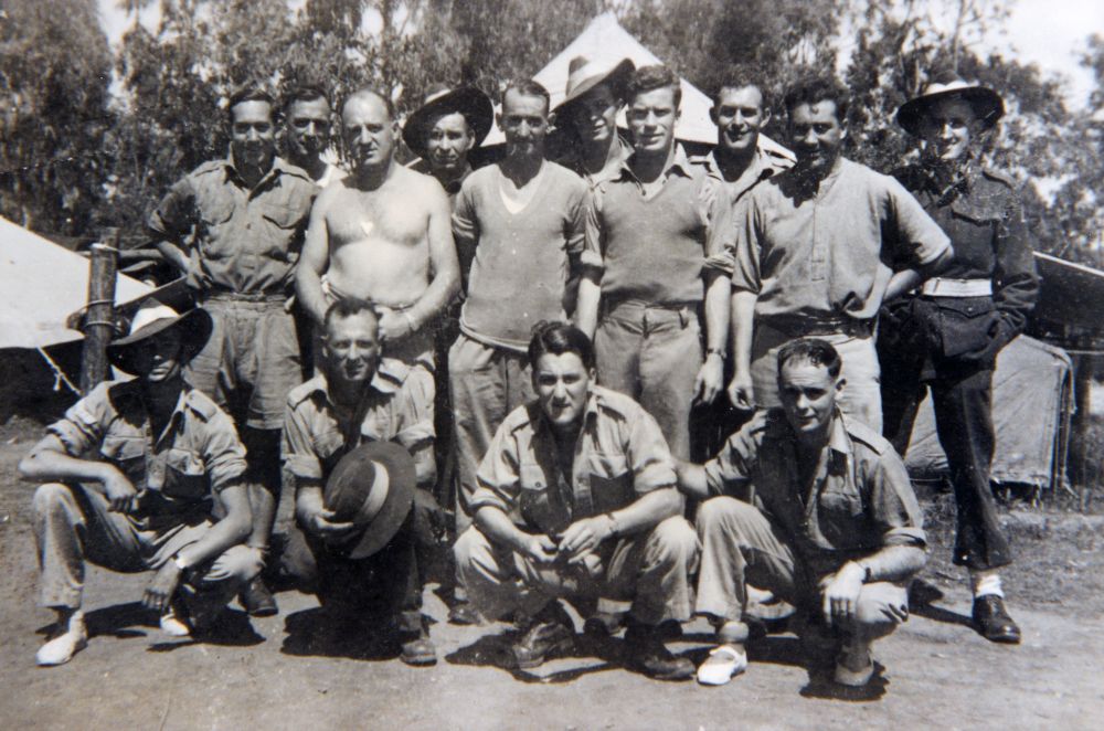 Soldiers from the 2/101 Australian Mobile Battalion camped at Strathpine, 1945