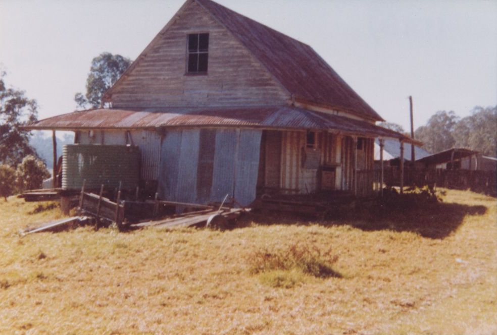 Todd's Cottage in disrepair, Lawnton, ca. 1981