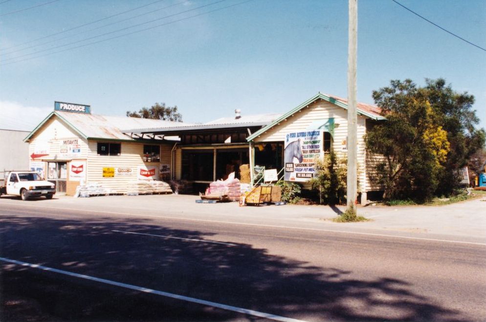 Pine Rivers Produce and Saddlery store, Gympie Road Lawnton, early 1980s