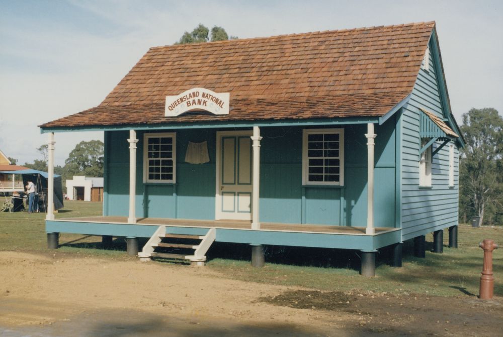 North Pine Country Park - replica of the North Pine Branch of the Queensland National Bank, ca. 1993