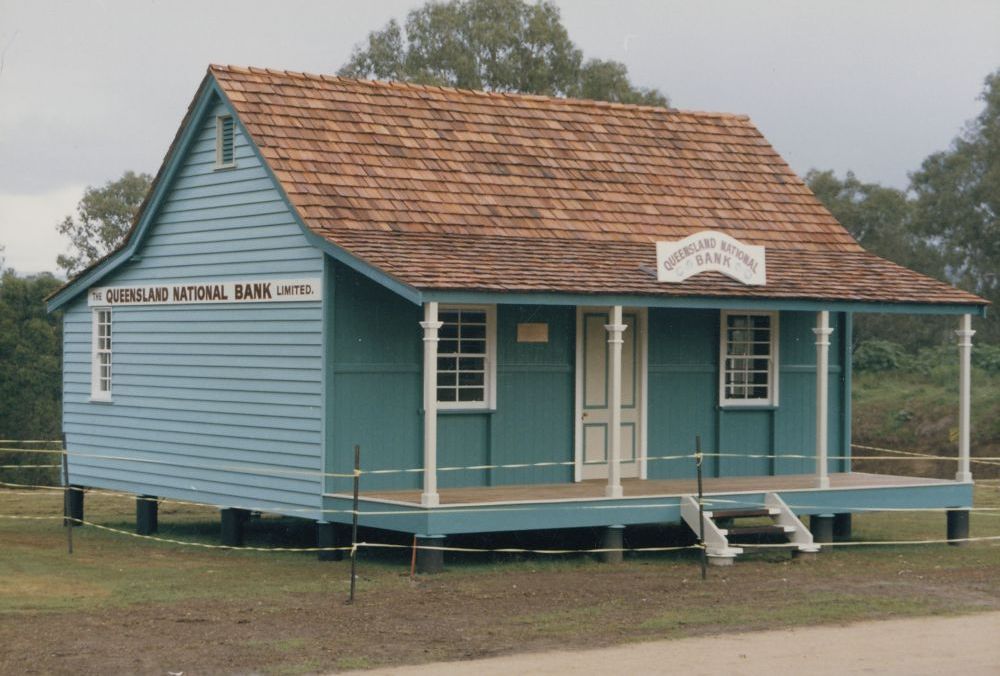 North Pine Country Park - replica of the North Pine Branch of the Queensland National Bank, ca. 1993