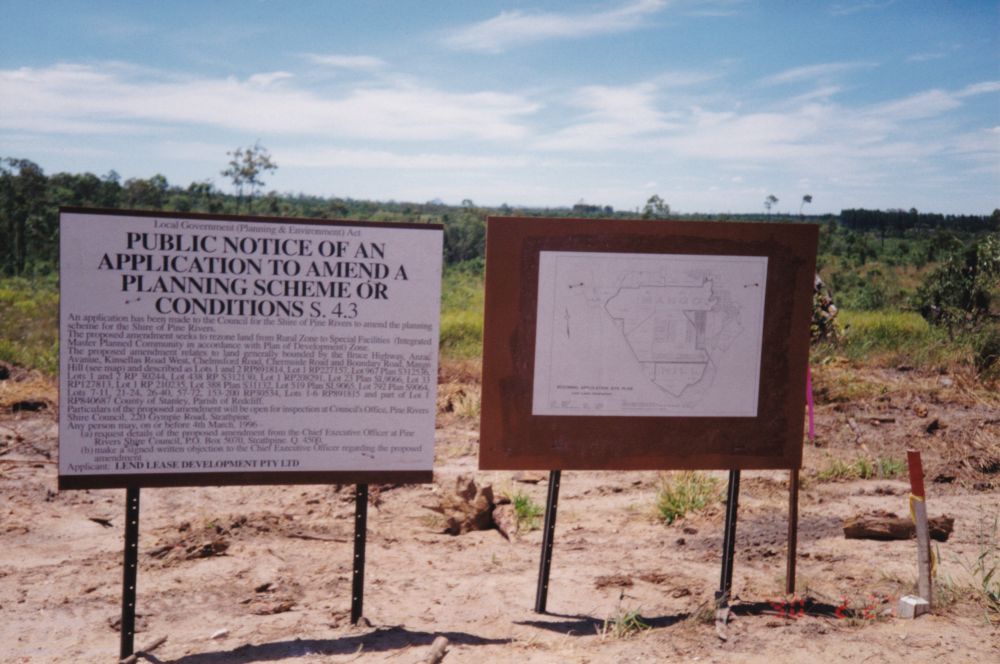 Proposed site for Lend Lease development at Mango Hill, ca. 1996